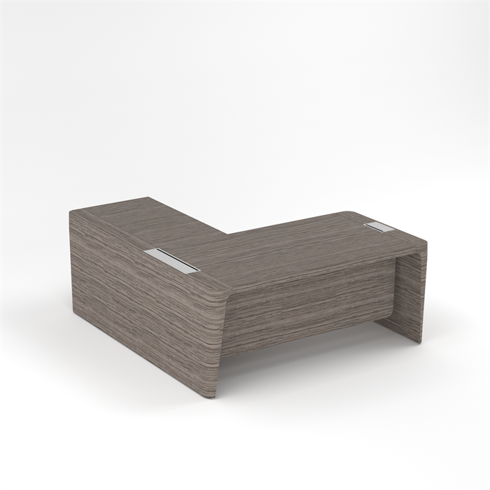 Стол для руководителя правый с приставкой на большой тумбе и фронтальной панелью 210486