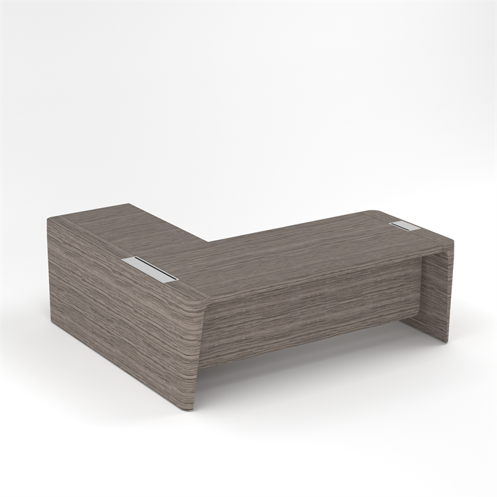 Стол для руководителя правый с приставкой на большой тумбе и фронтальной панелью 210484