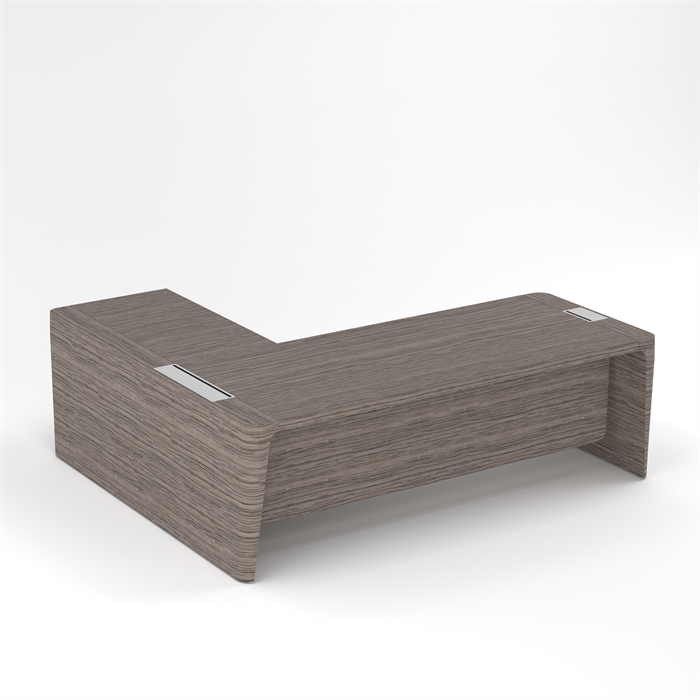 Стол для руководителя правый с приставкой на малой тумбе и фронтальной панелью 210503