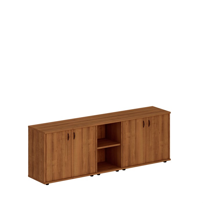 Шкаф комбинированный низкий (закрытый + стеллаж узкий + закрытый) 1237