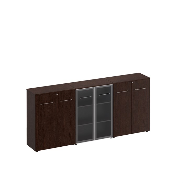 Шкаф комбинированный средний (закрытый + стекло + закрытый) 122952