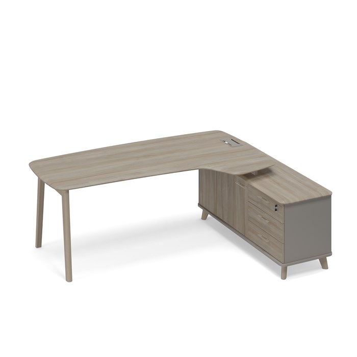 Стол эргономичный правый на опорной тумбе (тип 4) WOOD 209284