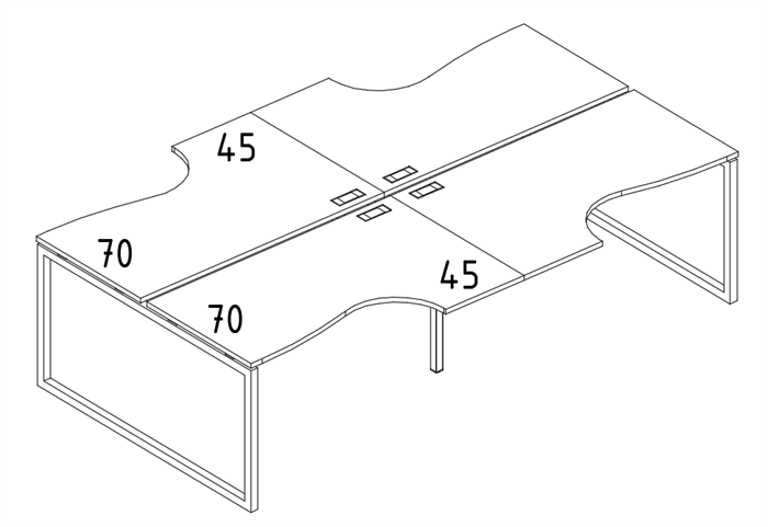 Рабочая станция (4х140) столы Классика каркас QUATTRO 204631