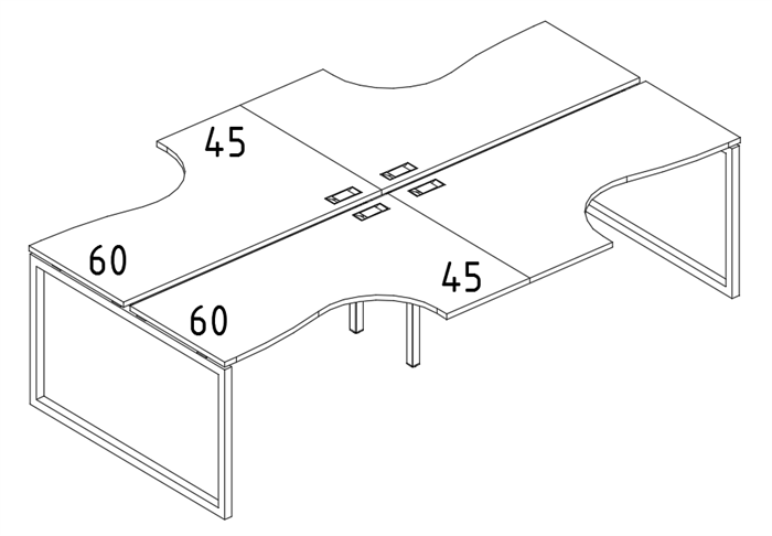 Рабочая станция (4х120) опоры QUATTRO столы Классика 204498