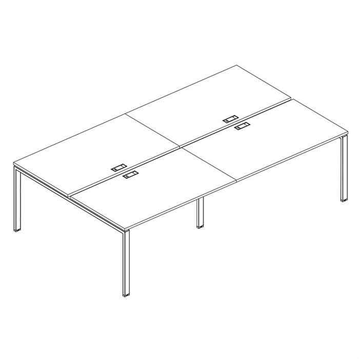 Станция на металлокаркасе UNO столы 4х140 204163