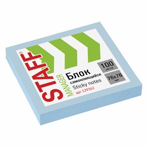 {{photo.Alt || photo.Description || 'Блок самоклеящийся (стикеры) STAFF, 76х76 мм, 100 листов, голубой, 129362'}}