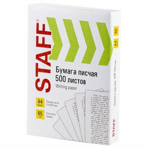 {{photo.Alt || photo.Description || 'Бумага писчая А4, 65 г/м2, 500 л., Россия, белизна 92% (ISO), STAFF, 114215'}}
