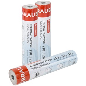 {{photo.Alt || photo.Description || 'Рулон для факса 210 мм (диаметр 45 мм, длина 28 м, втулка 12 мм), BRAUBERG, 110149'}}