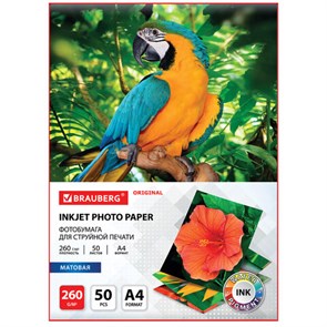 {{photo.Alt || photo.Description || 'Фотобумага матовая, А4, 260 г/м2, односторонняя, 50 листов, BRAUBERG ORIGINAL, 363993'}}