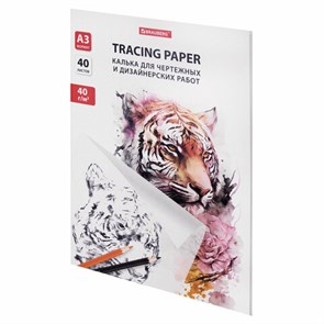 {{photo.Alt || photo.Description || 'Калька для чертежных и дизайнерских работ папка, А3, 297х420 мм, 40 г/м2, 40 листов, BRAUBERG, 116374'}}