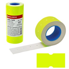 {{photo.Alt || photo.Description || 'Этикет-лента 21х12 мм, прямоугольная, желтая, комплект 5 рулонов по 600 шт., BRAUBERG, 123569'}}