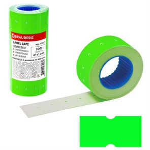 {{photo.Alt || photo.Description || 'Этикет-лента 21х12 мм, прямоугольная, зеленая, комплект 5 рулонов по 600 шт., BRAUBERG, 123571'}}