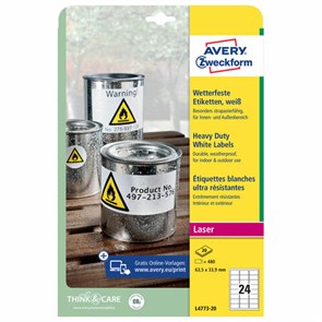 {{photo.Alt || photo.Description || 'Этикетка самоклеящаяся ВСЕПОГОДНАЯ 63,5х33,9 мм, 24 этикетки, полиэстер, белая, 20 листов, Avery L4773-20'}}