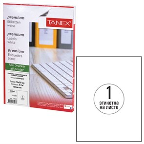 {{photo.Alt || photo.Description || 'Этикетка самоклеящаяся 210х297 мм, 1 этикетка, белая, 70 г/м2, 100 листов, TANEX, сырье Финляндия, 114543, TW-2000'}}