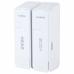 {{photo.Alt || photo.Description || 'Дозатор двойной 2х0,38 л для жидкого мыла/шампуня/геля LAIMA ULTRA, НАЛИВНОЙ, белый, 609107, MD-9029W-2'}}