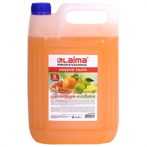 {{photo.Alt || photo.Description || 'Мыло жидкое 5 л, ЛАЙМА PROFESSIONAL, &quot;Грейпфрут и Лайм&quot;, 601432'}}