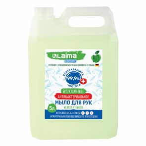 {{photo.Alt || photo.Description || 'Мыло жидкое антибактериальное биоразлагаемое 5 л, LAIMA EXPERT &quot;Мелисса и ромашка&quot;, 607764'}}