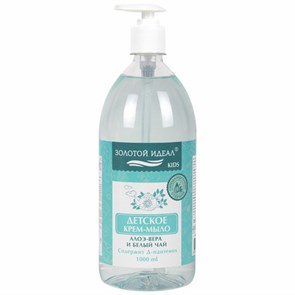 {{photo.Alt || photo.Description || 'Мыло-крем жидкое гипоаллергенное 1 л, ЗОЛОТОЙ ИДЕАЛ KIDS &quot;Алоэ-вера и белый чай&quot;, дозатор, 609431'}}