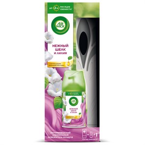 {{photo.Alt || photo.Description || 'Освежитель воздуха автоматический 250 мл AIRWICK, диспенсер + сменный баллон, &quot;Нежный шелк и лилия&quot;, 3222817'}}