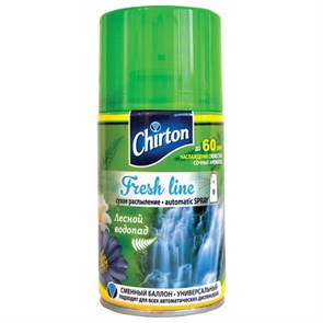 {{photo.Alt || photo.Description || 'Сменный баллон 250 мл, CHIRTON &quot;Лесной водопад&quot;, для автоматических освежителей, универсальный, сухое распыление, 4670013302581'}}