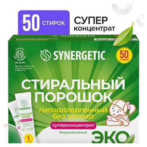 {{photo.Alt || photo.Description || 'Стиральный порошок автомат 50 стиков SYNERGETIC, 50 стирок, концентрат, биоразлагаемый, 109005'}}