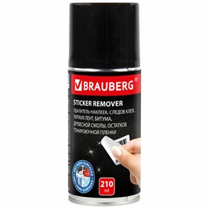 {{photo.Alt || photo.Description || 'Антискотч-спрей для удаления этикеток, следов клея, липких лент, битума BRAUBERG SUPER, 210 мл, 608434'}}