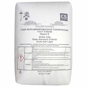 Сода кальцинированная, 25 кг, - 600679