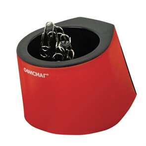 {{photo.Alt || photo.Description || 'Скрепочница магнитная ОФИСМАГ с 30 скрепками, стильный корпус, красно-черная, 225192'}}