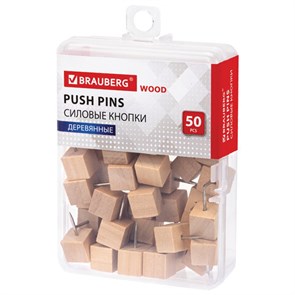 {{photo.Alt || photo.Description || 'Силовые кнопки-гвоздики BRAUBERG WOOD, деревянные (кубики), 50 штук, 10 мм, 272762'}}