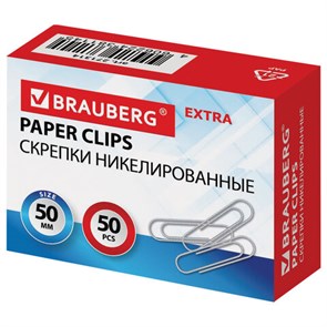 {{photo.Alt || photo.Description || 'Скрепки большие EXTRA BRAUBERG 50 мм никелированные 50 штук, 271314'}}