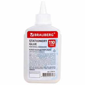 {{photo.Alt || photo.Description || 'Клей канцелярский силикатный BRAUBERG &quot;Standard&quot; (для бумаги, картона) 110 г, 228416'}}