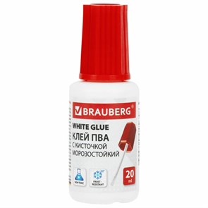 {{photo.Alt || photo.Description || 'Клей ПВА 20 г, с кисточкой, BRAUBERG CLASSIC, ВЫГОДНАЯ УПАКОВКА, КОМПЛЕКТ 3 шт. в пакете, 881031'}}