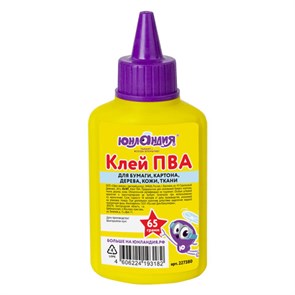 {{photo.Alt || photo.Description || 'Клей ПВА ЮНЛАНДИЯ (бумага, картон, дерево), 65 г, 227380'}}