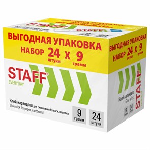 {{photo.Alt || photo.Description || 'Клей-карандаш 9 г, ВЫГОДНАЯ УПАКОВКА, КОМПЛЕКТ 24 ШТУКИ, STAFF EVERYDAY, 273016'}}