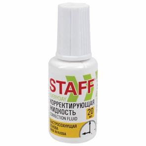 {{photo.Alt || photo.Description || 'Корректирующая жидкость STAFF &quot;EVERYDAY&quot; быстросохнущая, 20 мл, с кисточкой, Россия, 224878'}}