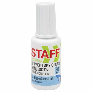 {{photo.Alt || photo.Description || 'Корректирующая жидкость STAFF &quot;EVERYDAY&quot; на водной основе, 20 мл, с кисточкой, Россия, 220835'}}