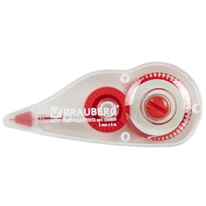 {{photo.Alt || photo.Description || 'Корректирующая лента BRAUBERG, 5 мм х 6 м, корпус красный, механизм перемотки, блистер, 226809'}}