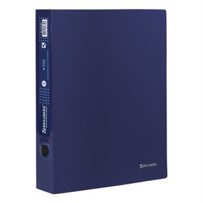 {{photo.Alt || photo.Description || 'Папка на 4 кольцах BRAUBERG &quot;Диагональ&quot;, 40 мм, темно-синяя, до 300 листов, 0,9 мм, 221350'}}