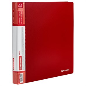 {{photo.Alt || photo.Description || 'Папка на 4 кольцах, ширина 25 мм, BRAUBERG EXTRA, до 170 листов, КРАСНАЯ, 0,7 мм, 270545'}}