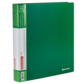 {{photo.Alt || photo.Description || 'Папка на 4 кольцах, ширина 40 мм, BRAUBERG EXTRA, до 300 листов, ЗЕЛЕНАЯ, 0,8 мм, 270550'}}