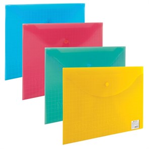 {{photo.Alt || photo.Description || 'Папка-конверт с кнопкой BRAUBERG &quot;My CLEAR BAG&quot;, А4, до 100 листов, прозрачная, ассорти, 0,15 мм, 225174'}}