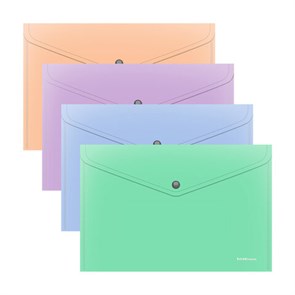 {{photo.Alt || photo.Description || 'Папка-конверт с кнопкой ERICH KRAUSE &quot;Matt Pastel Bloom&quot;, А4, до 120 л, непрозрачная, ассорти, 0,18 мм, 61141'}}