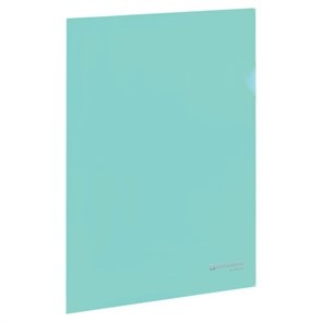 Папка-уголок жесткая, непрозрачная, А4, цвет мятный, 0,15 мм, BRAUBERG PASTEL, 272892 272892