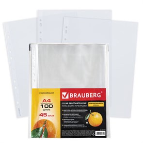 {{photo.Alt || photo.Description || 'Папки-файлы перфорированные А4 BRAUBERG &quot;PREMIUM&quot;, КОМПЛЕКТ 100 шт., матовые, 45 мкм, 221713'}}