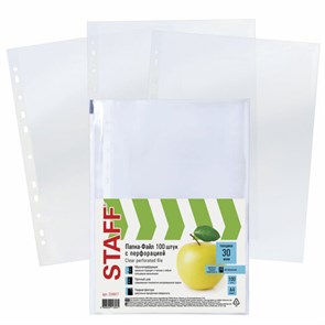 {{photo.Alt || photo.Description || 'Папки-файлы перфорированные, А4, STAFF &quot;STANDARD&quot;, КОМПЛЕКТ 100 шт., гладкие, &quot;Яблоко&quot;, 30 мкм, 224917'}}