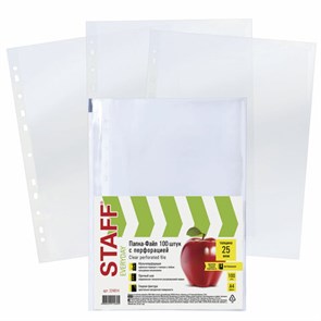 {{photo.Alt || photo.Description || 'Папки-файлы перфорированные, А4, STAFF &quot;STANDARD&quot;, КОМПЛЕКТ 100 шт., гладкие, 25 мкм, 224814'}}