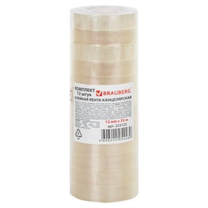 {{photo.Alt || photo.Description || 'Клейкие ленты 12 мм х 33 м канцелярские BRAUBERG, комплект 12 шт., прозр., гарант. длина, 223123'}}