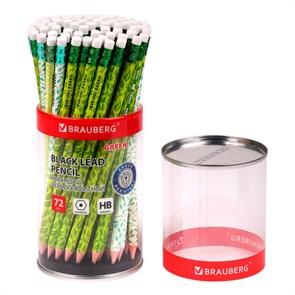 {{photo.Alt || photo.Description || 'Карандаш чернографитный BRAUBERG &quot;GREEN&quot;, 1 шт., HB, с ластиком, пластиковый, ассорти, 181746'}}