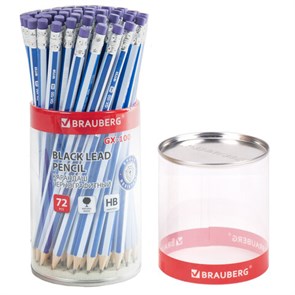 {{photo.Alt || photo.Description || 'Карандаш чернографитный BRAUBERG &quot;GX-100&quot;, 1 шт., HB, с ластиком, корпус синий, 181720'}}