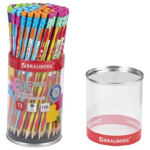 {{photo.Alt || photo.Description || 'Карандаш чернографитный BRAUBERG &quot;MIX&quot;, 1 шт., HB, с ластиком, корпус ассорти, 181760'}}